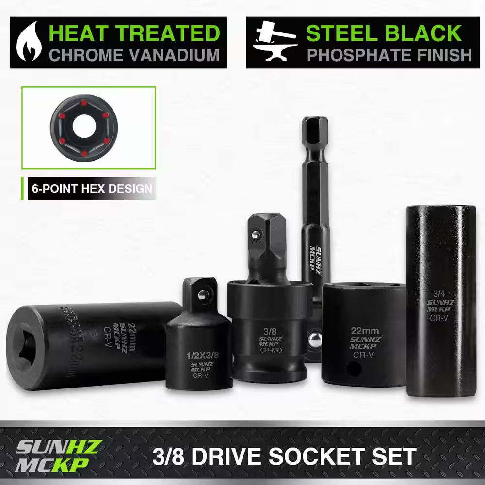 3/8 In. Drive Impact Socket Set 52-Piece