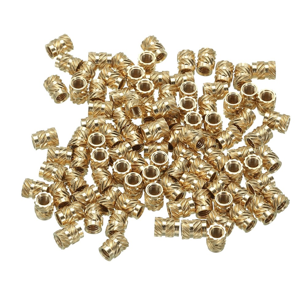 100 Pcs M3 Threaded Inserts 3D Printing Knurled Nuts Heat-Set Inserts Brass