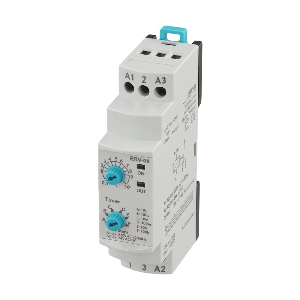 Relay Module ERV-08 Time Relay Time Range 0.1s-100h Panel Or DIN Rail Mount