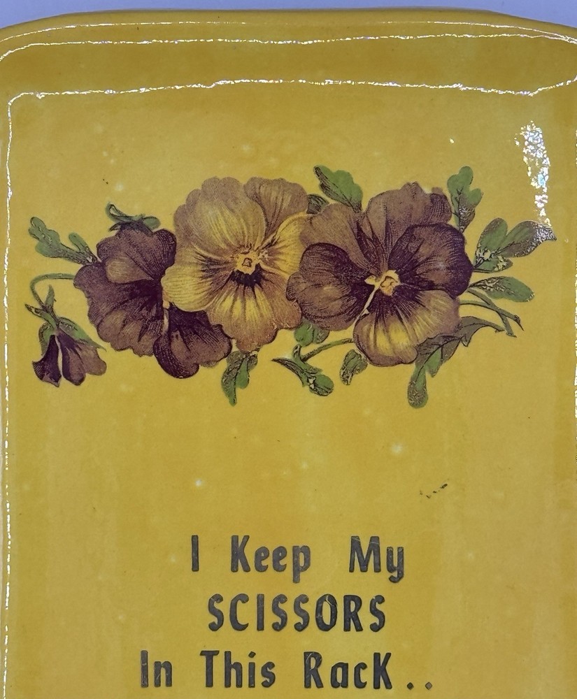 Vintage Ceramic Wall Mount Scissors Holder