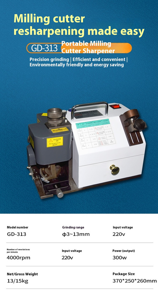 3-13mm Mill Cutter Sharpening Machine, GD-313 Mill Cutter Sharpening Machine