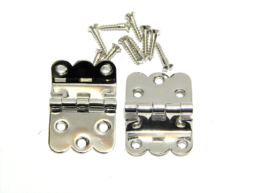 Napanee Hoosier Cabinet Hinge Solid Brass Nickel Plated 3/8 Off Set Pair