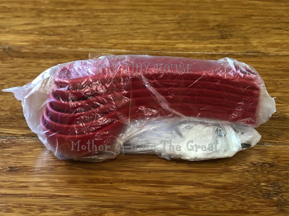 Tupperware Measuring Spoons Set 6 Red Nesting Scoops - New