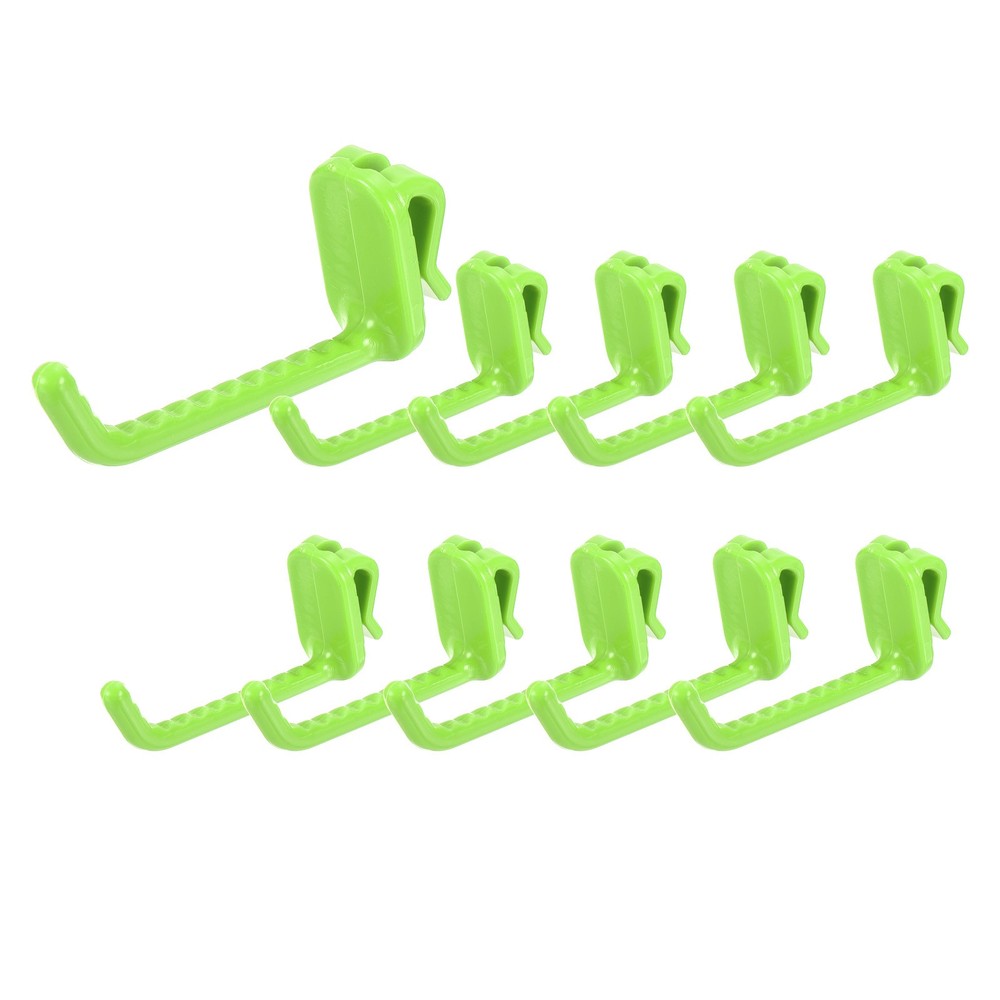 10 Pcs Gridwall Hooks, 3 Inch Grid Wall Plastic Hanger, Green