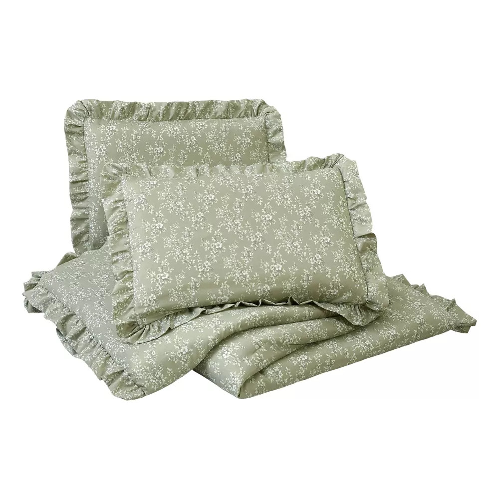 Modern Heirloom 3pc Full/Queen Floral Ruffle Comforter Bedding Set Assorted