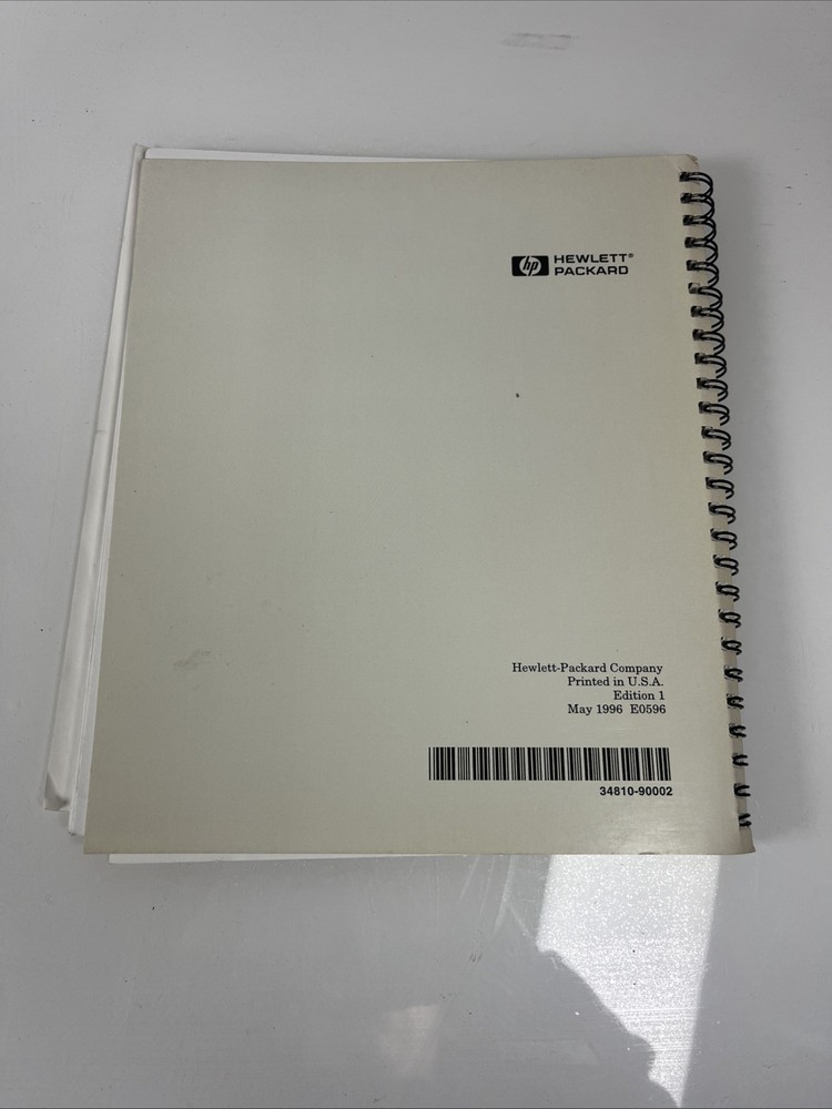 HP 34810B BenchLink Scope Getting Started Guide Edition 1 E0596