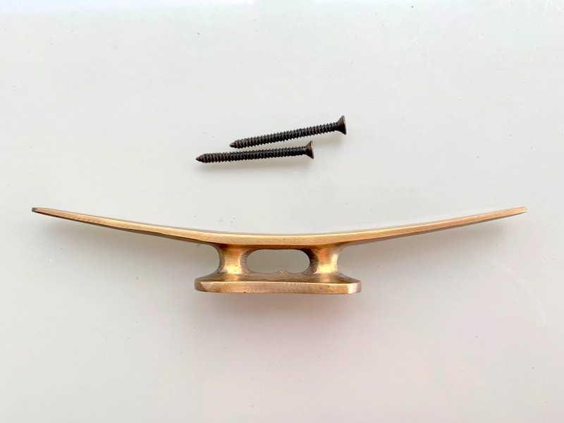 solid brass large Hand Cast 8" inch Cleat Tie Down Rope Solid Heavy Hook boat