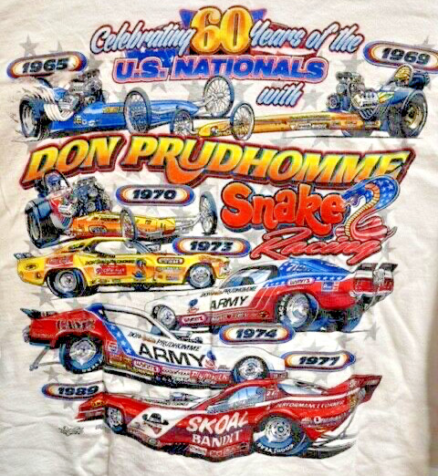 VRHTF NHRA VINTAGE DON PRUDHOMME 60 YEARS OF THE NHRA US NATIONALS" XL T SHIRT