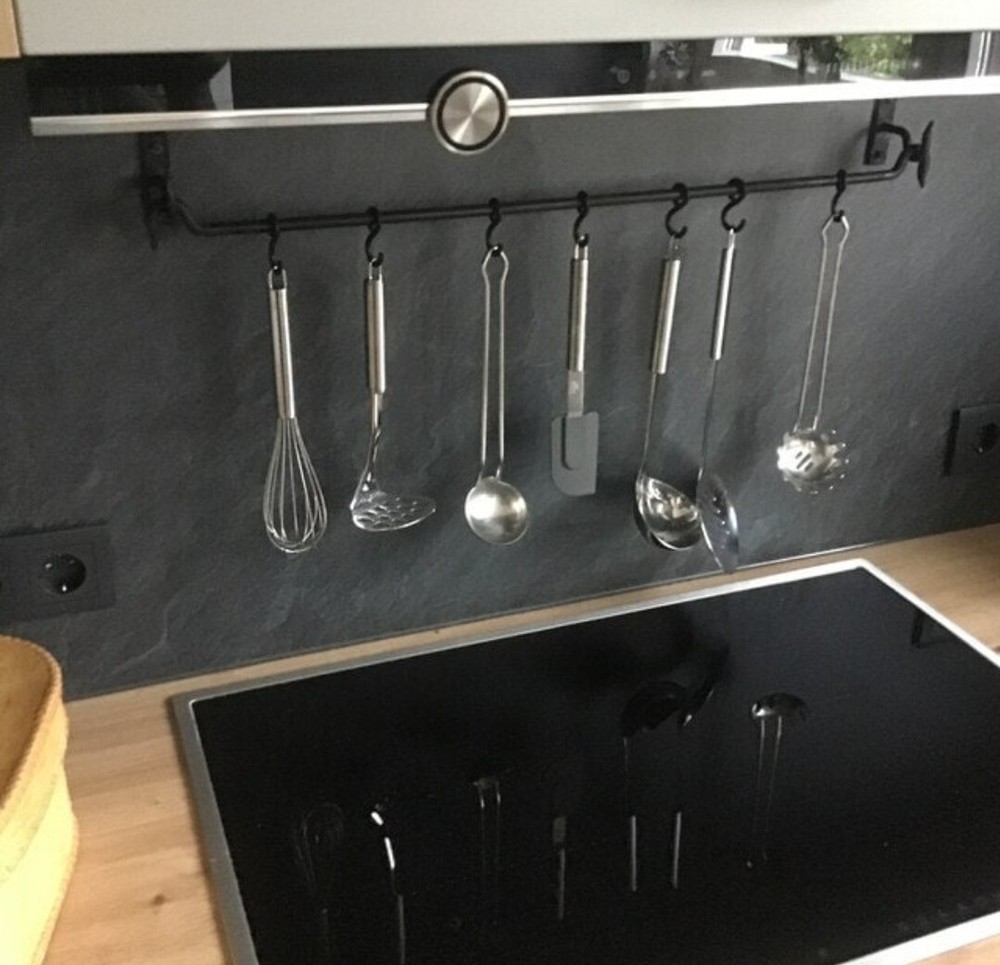 Handmade Wrought Iron Pot & Pan Wall Rack – Rustic Kitchen Organizer with Hooks