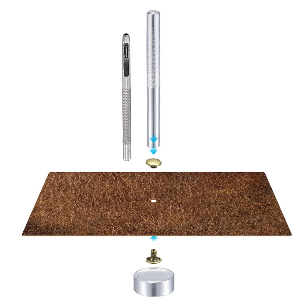 100 Sets Leather Rivets, 8x6mm Double Cap Rivets, Bronze Tone