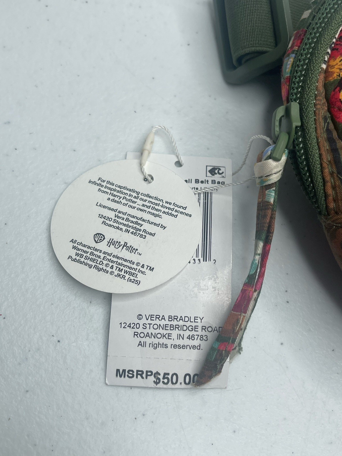 Vera Bradley Woodward Small Belt Bag Harry Potter Hogwarts Library Hedwig NWT