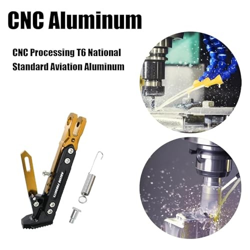 Universal Motorcycle Kickstand Accessories Motor Modified CNC Adjustable Gold 2