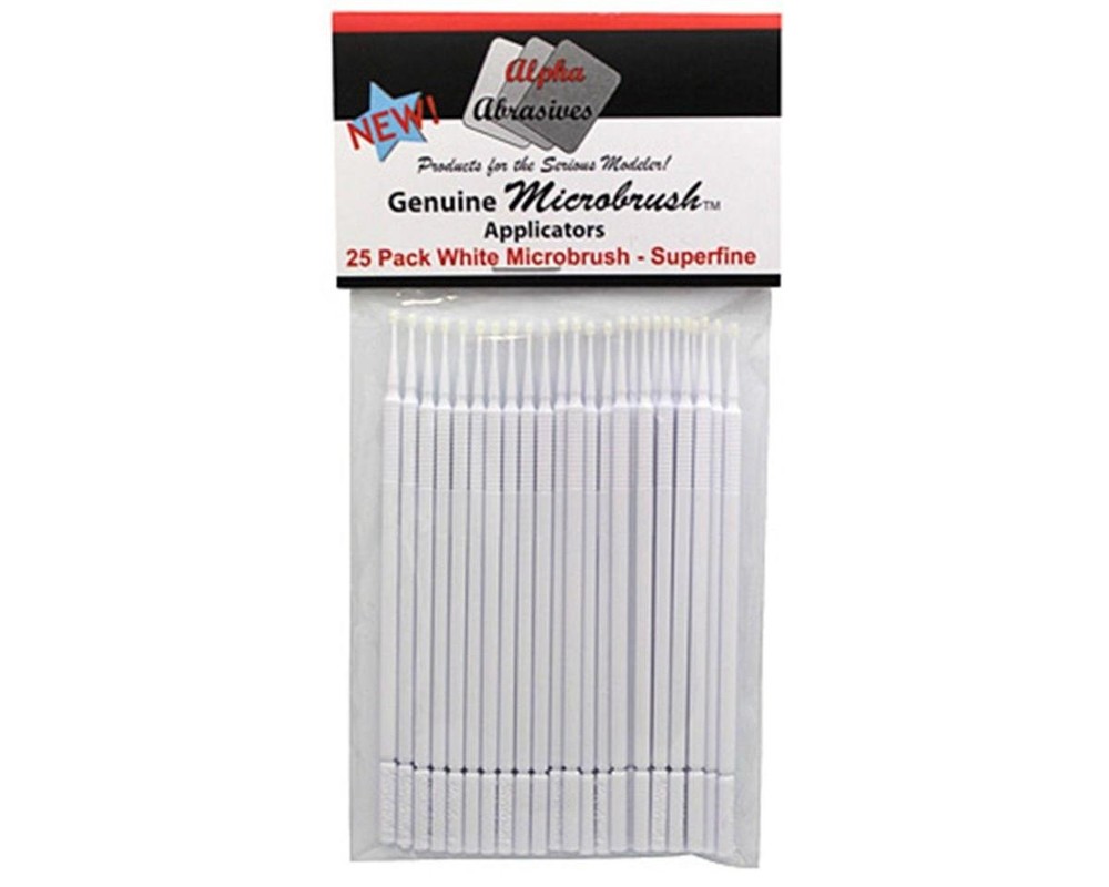 Alpha Abrasives Ultrabrush Regular Micro Brushes (White) (25) [ALB1303]