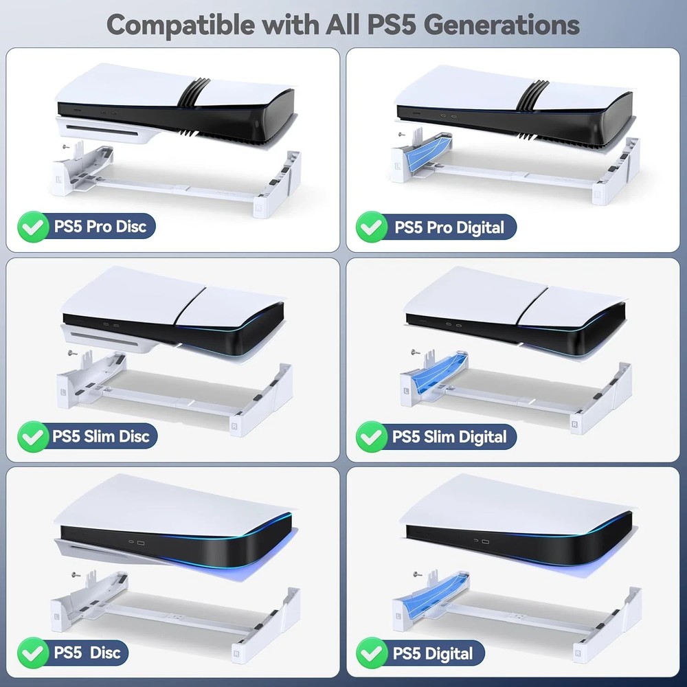OIVO PS5/Slim/Pro Horizontal Stand for Disc & Digital Console, Stable PS5 Access