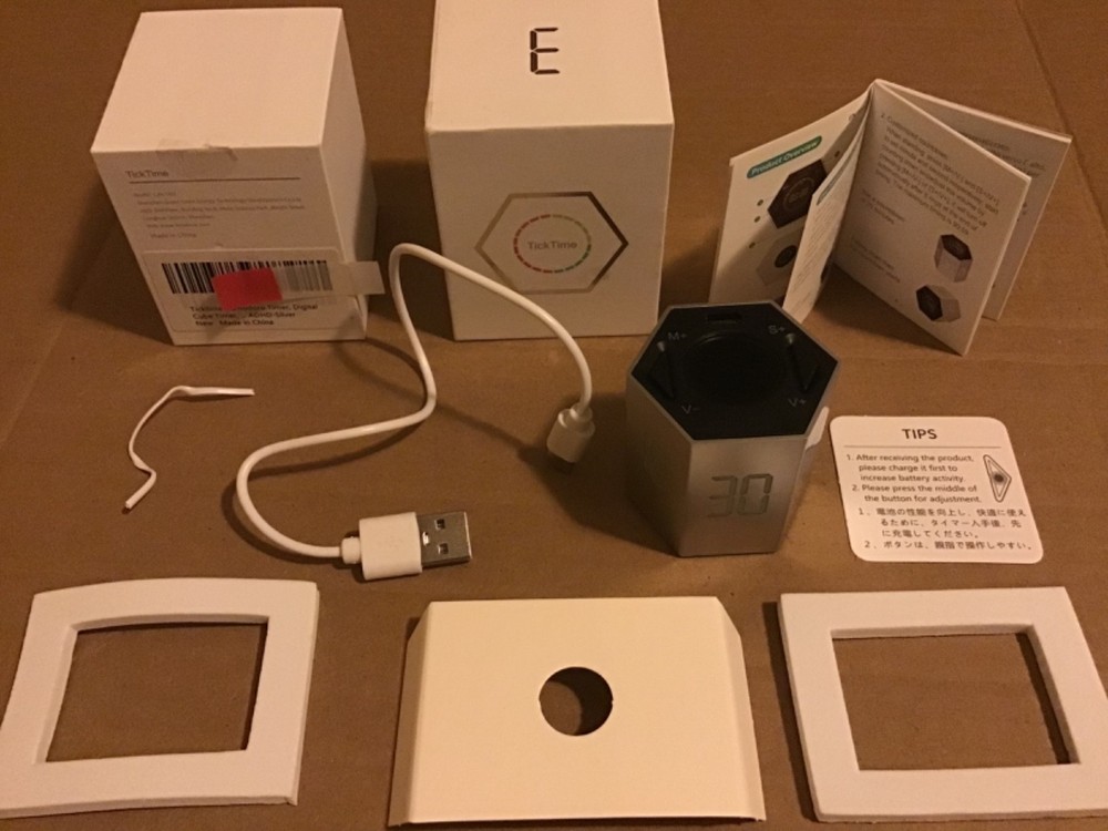 Ticktime Pomodoro Timer-Productivity Cube-Hexagon Magnetic Flip Focus Timer-USED