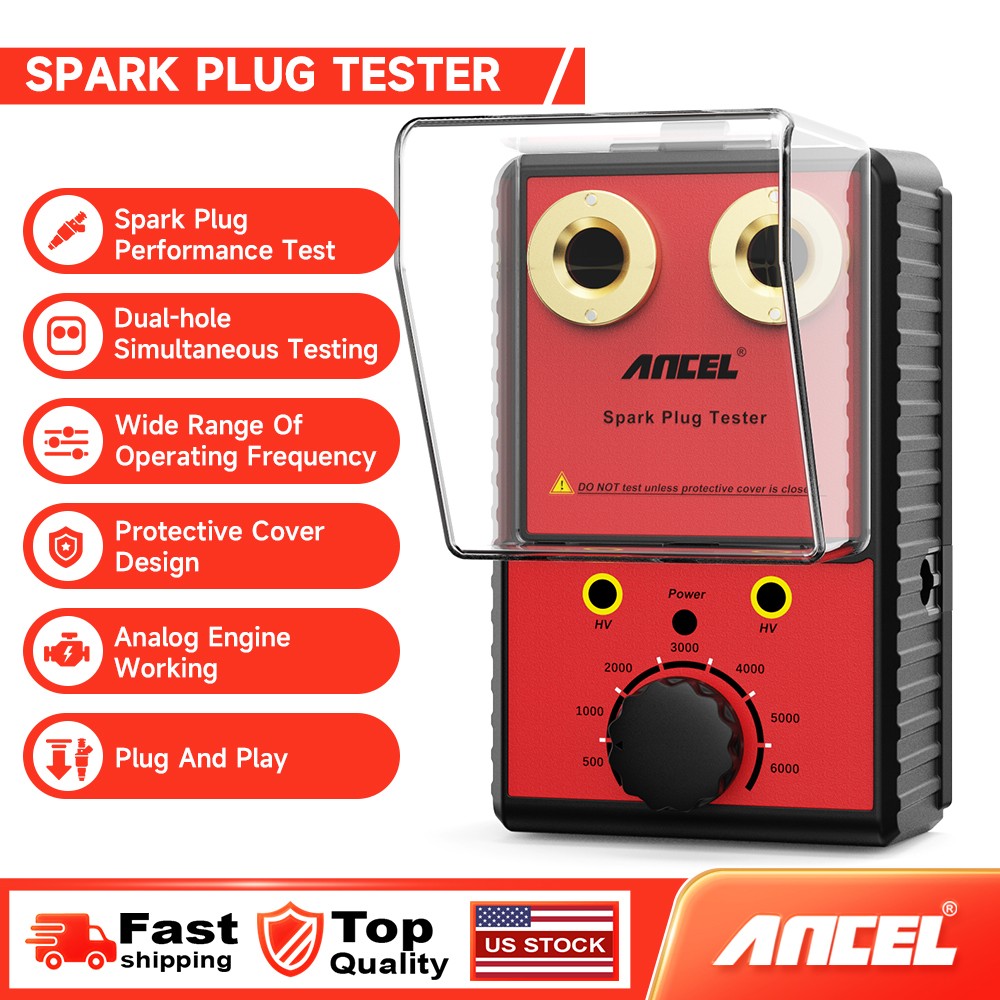 Car Spark Plug Tester Auto Adjustable Dual Hole Detector Ignition Plug Analyzer