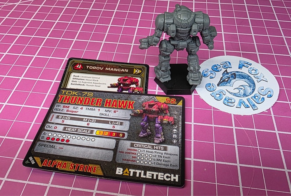 BattleTech Thunder Hawk Mech -- Star League Command Lance + Cards