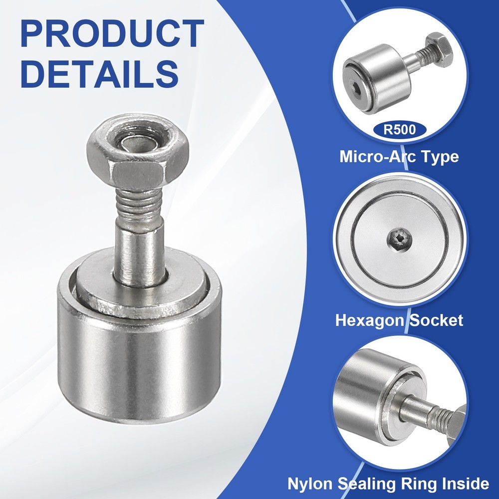 2Pcs CF3/KR10 PPX M3 Stud Needle Roller Stud Track Bearing (Hexagon Socket)