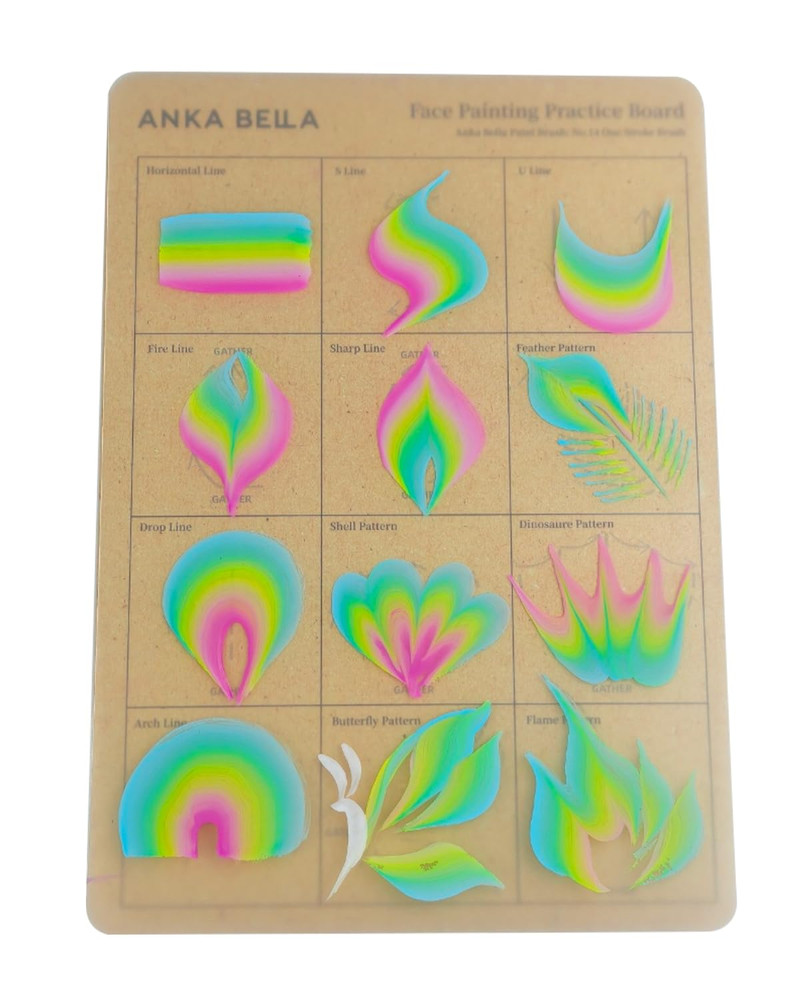 Reusable Face Paint Practice Board 7Pcs Painting Sheet with Various Patterns One