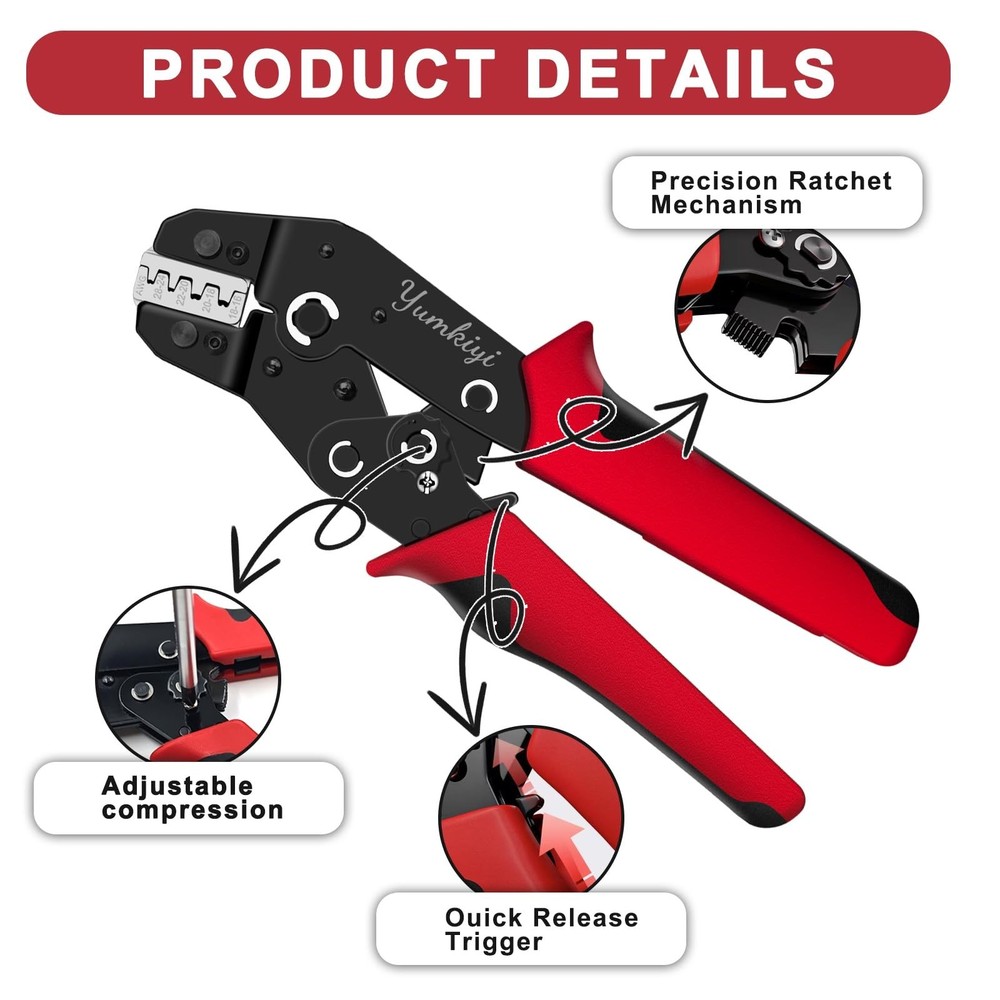 Terminal Crimping Tool and Multi-Purpose Wire Stripper Kit - Multiple jaw siz...