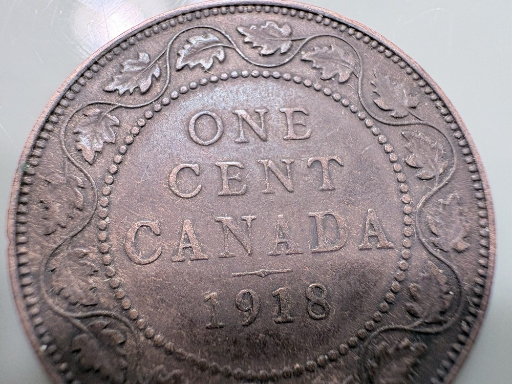 1918 Canada Large Cent Coin High Grade Slight Toning