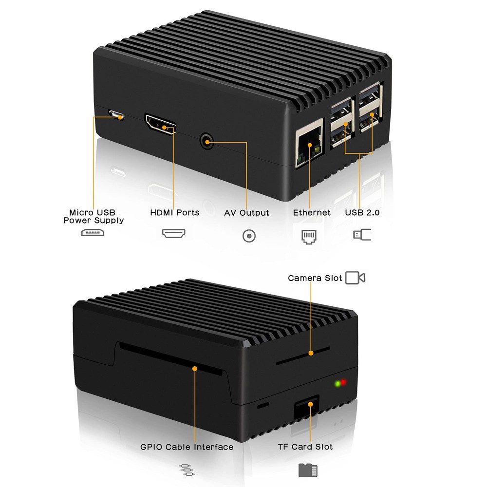 Raspberry Pi 3 B+ Aluminum Case, Heavy Duty Passive Cooling Design