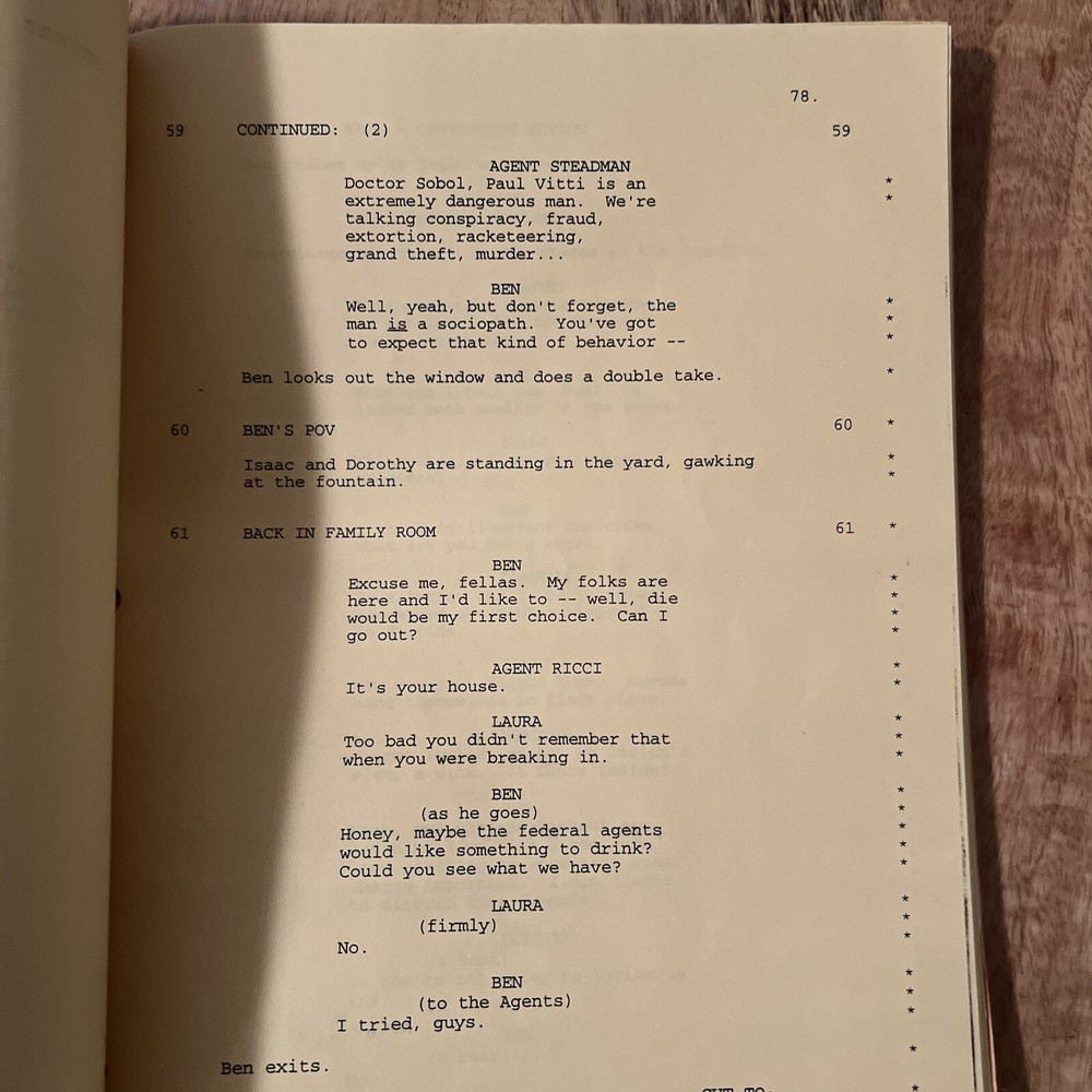 ANALYZE THIS original SCRIPT ROBERT DE NIRO, BILLY CRYSTAL from set Rev. 6/17/98
