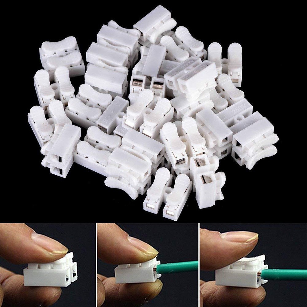 Push Quick Wire Cable Connector,White Wiring Terminal ,100Pcs