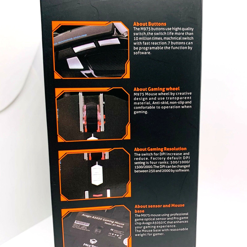 MeeTion Black M975 Macro Gaming Mouse