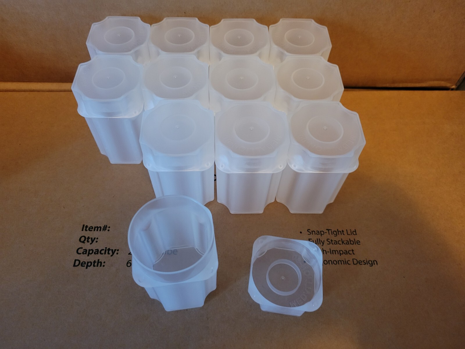 New Lot Of 12 Square Medallion 39mm Coin Storage Tubes for 1oz Silver Rounds