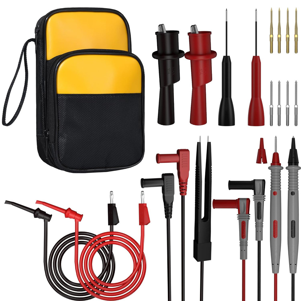 Electrical Multimeter Test Lead Kit with Soft Case Test Hook for Digital Electri