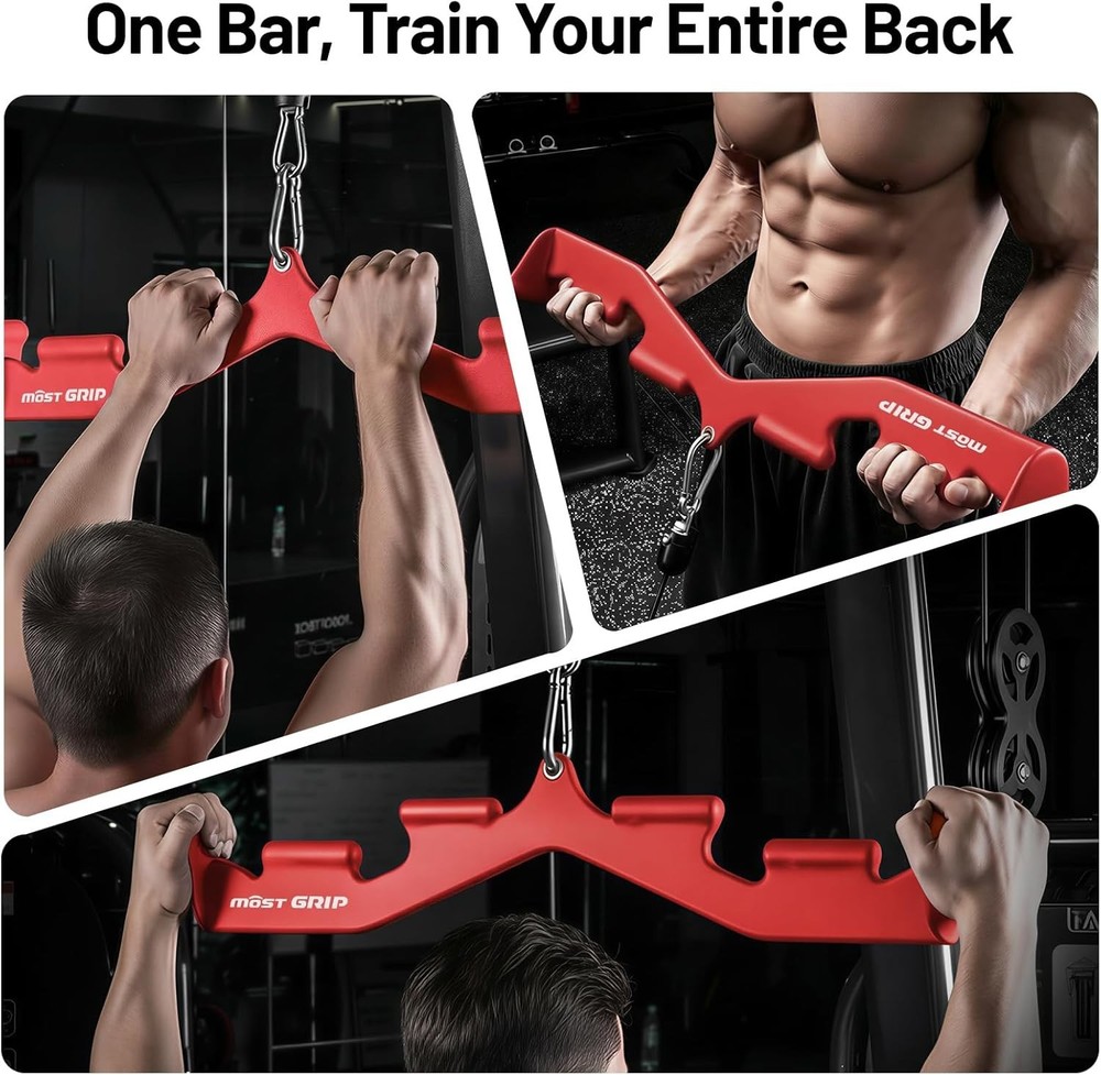 LAT Pull Down Bar with 6 Ergonomic Handles,Neutral Grip LAT Pulldown Attachments