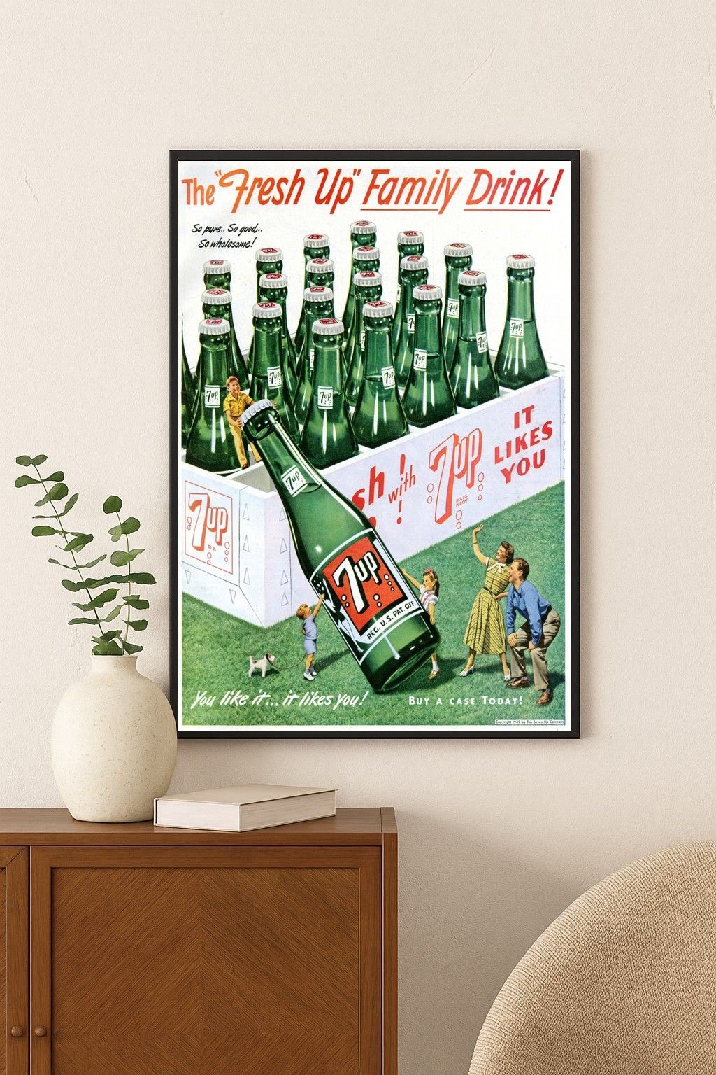 Vintage 7-Up (1950s) Poster - Retro Beverage Ad - 24x36” - 200gsm Art Print💎🗞️