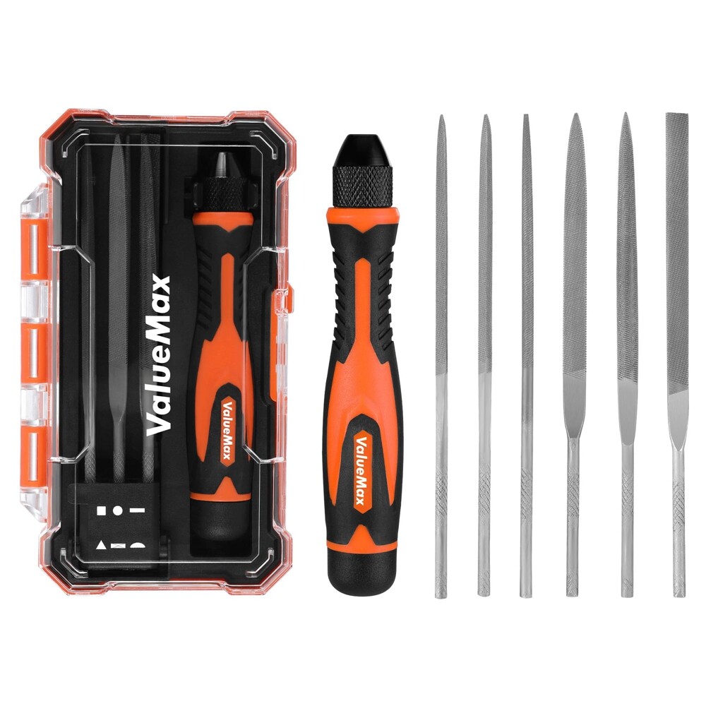 7PCS Interchangeable Needle File Set Triangular File and A Handle Plastic