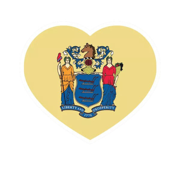 New Jersey Heart Sticker Decal