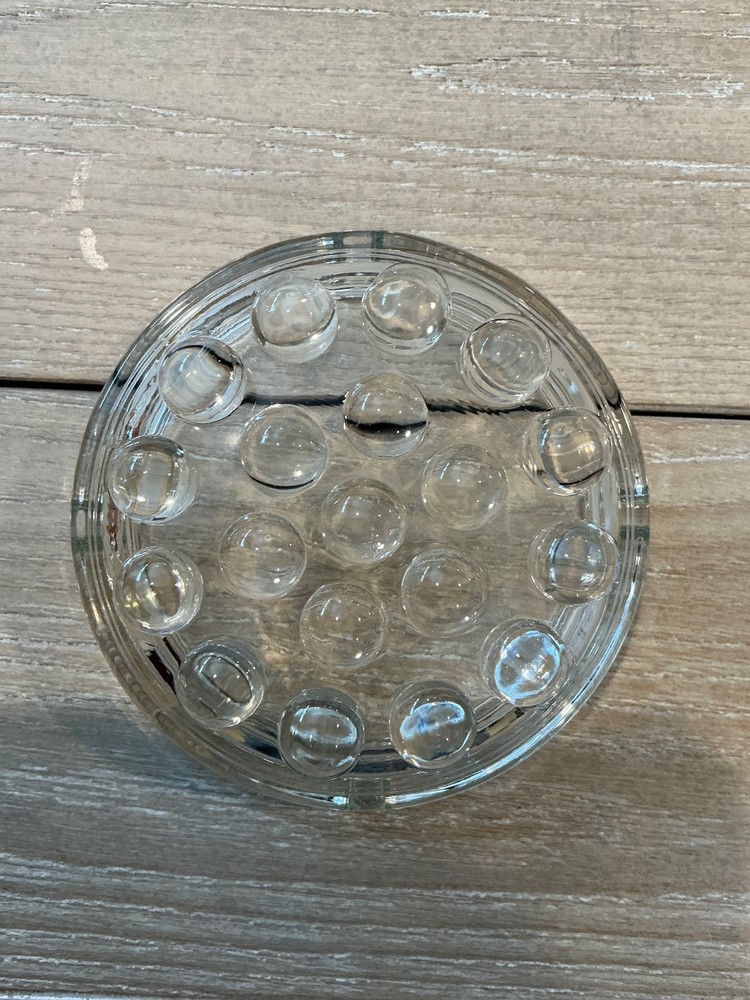 Vintage Clear Glass Ashtray Bubbled Bottom