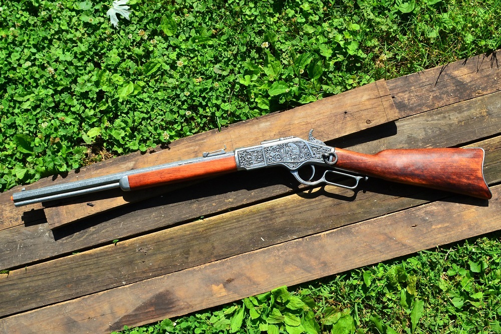 Winchester M1873 Engraved Lever Action Rifle - 1873 - Wild West - Denix Replica