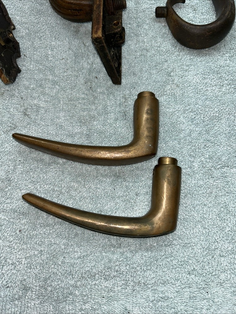 vintage brass door handles/ five pieces