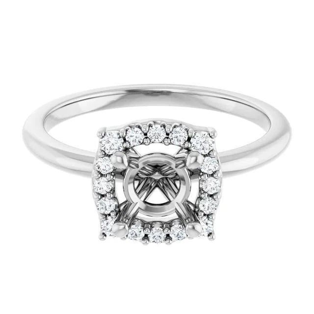 925 Silver 7mm Round Empty Ring Setting, Custom Engagement Ring Mount for Her