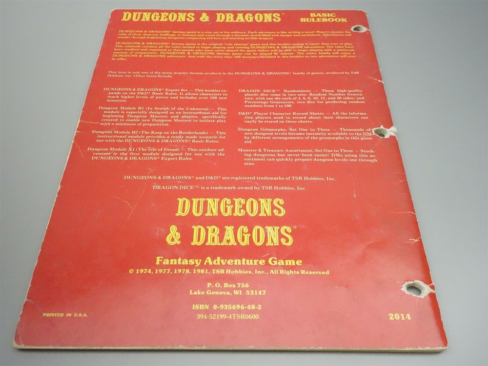 Dungeons & Dragons, D&D: Fantasy Adventure Game Basic Rulebook (TSR 2014)