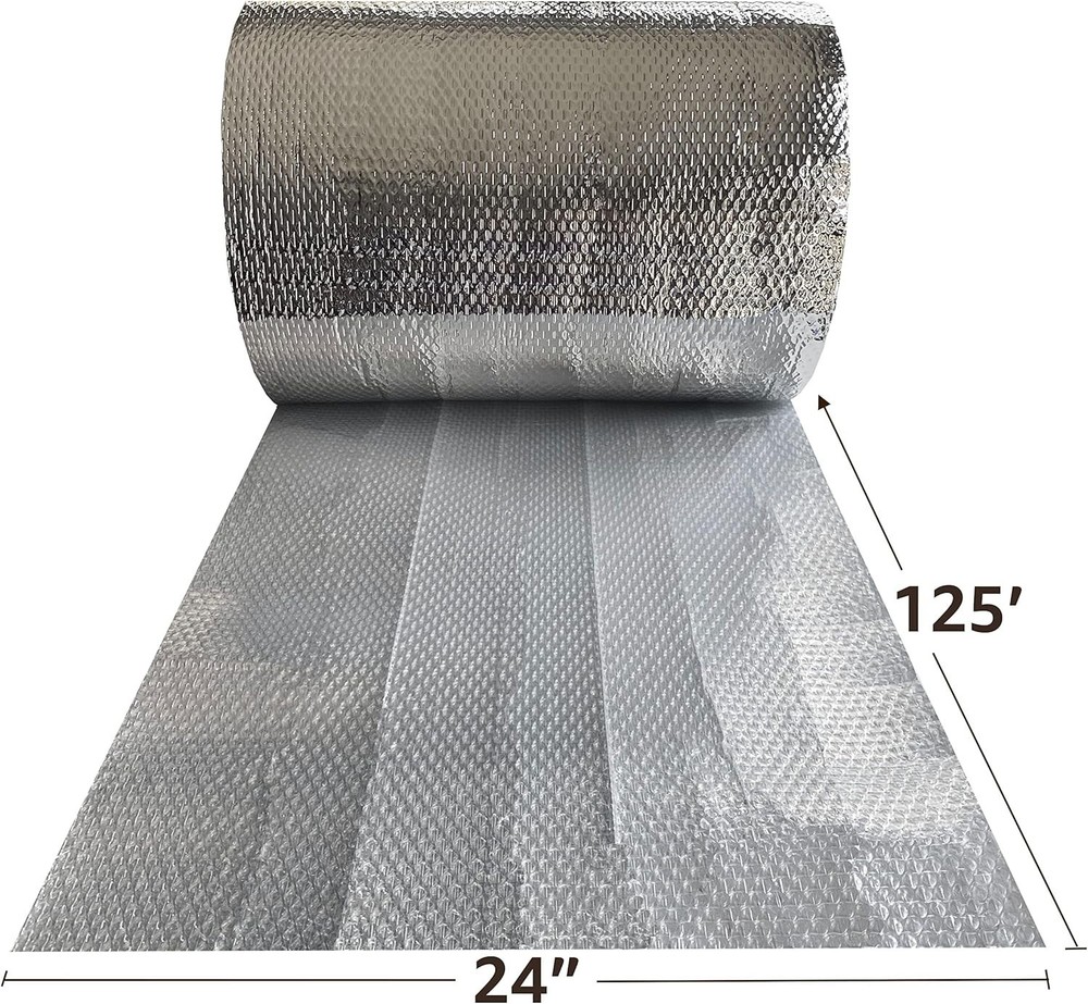 USA Reflective Bubble Insulation Roll, 24" Width x 125' Length, One- Sided Bubbl