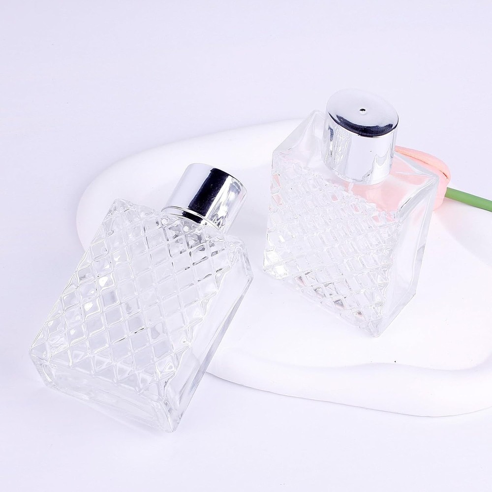 100ml/3.4oz Glass Perfume Atomizer Bottles, 2pcs Refillable Empty Perfume Bottle