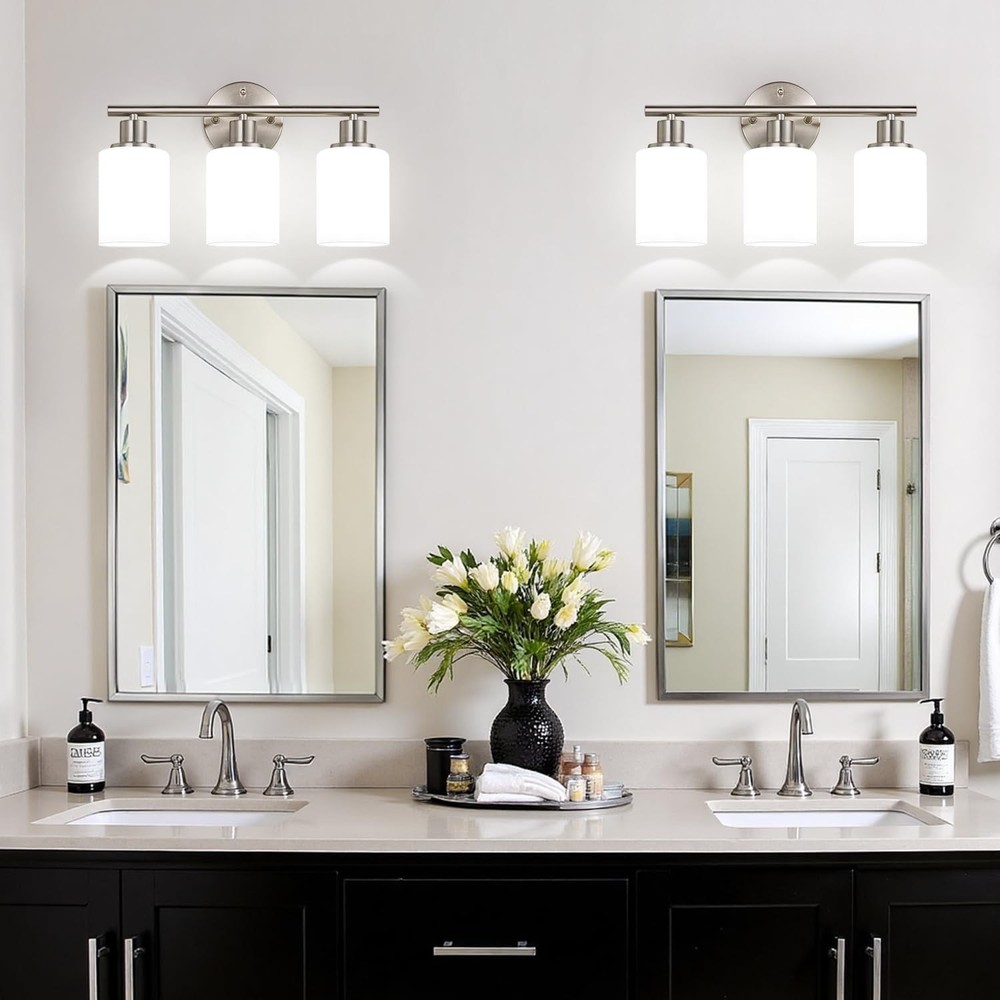 Versatile Reversible Mount Vanity Light in Brushed Nickel