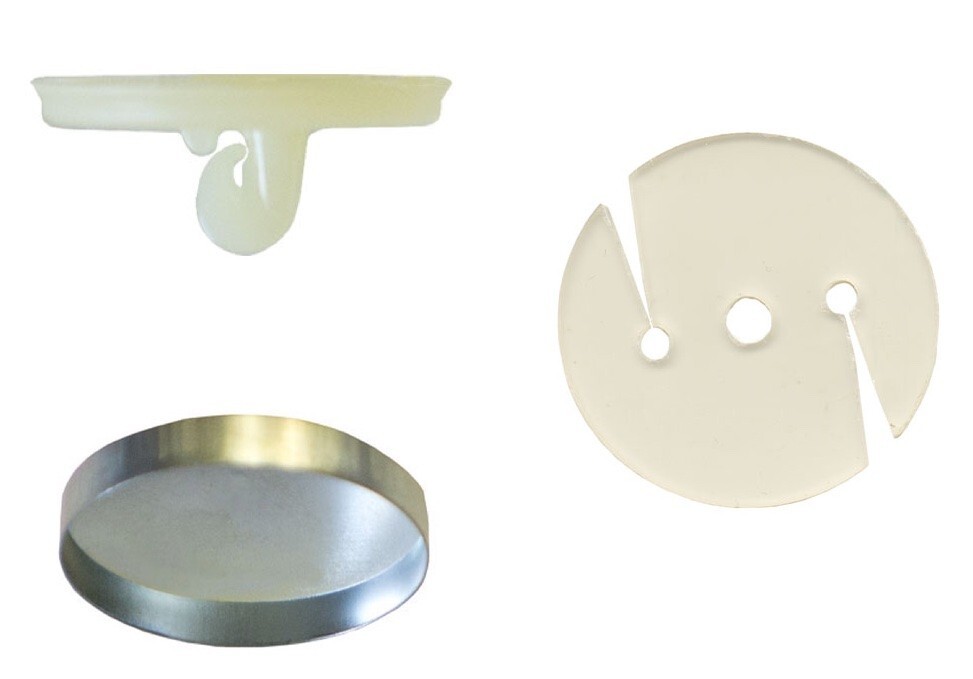 12) Osborne Covered Button Kit-Nylon Super Hook, Soft Shells,Poly Washer Size:45
