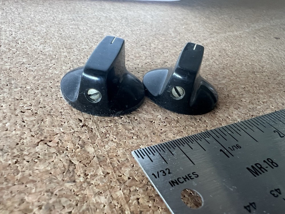 Vintage Black Daka-Ware Selector Control Knobs - Lot of 2