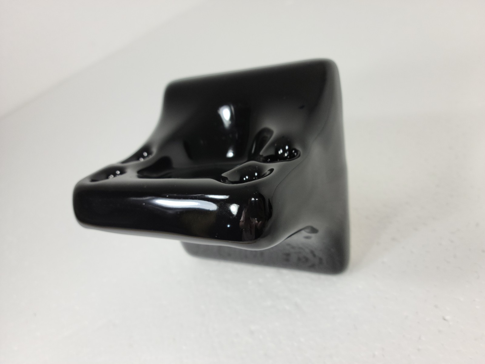 Vintage Black Ceramic Tile Soap Dish Tumbler Cup Tray Toothbrush Holder Set