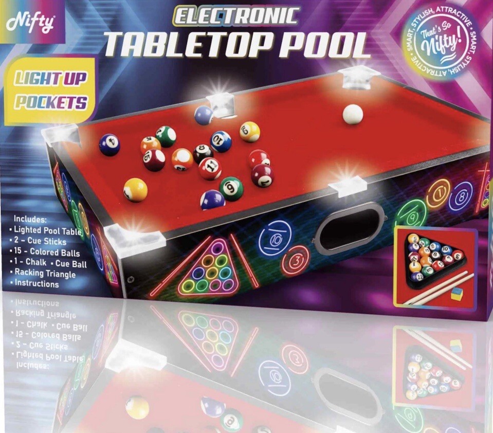 Nifty LED Tabletop Pool Table.