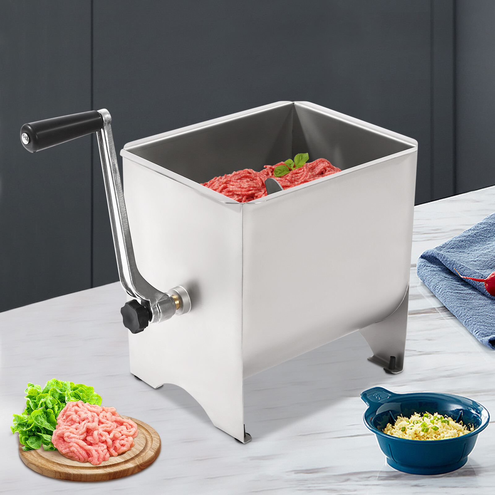 Stainless Steel Meat Mixer, Manual Meat Mixer, Commercial Kitchen Meat Mixer