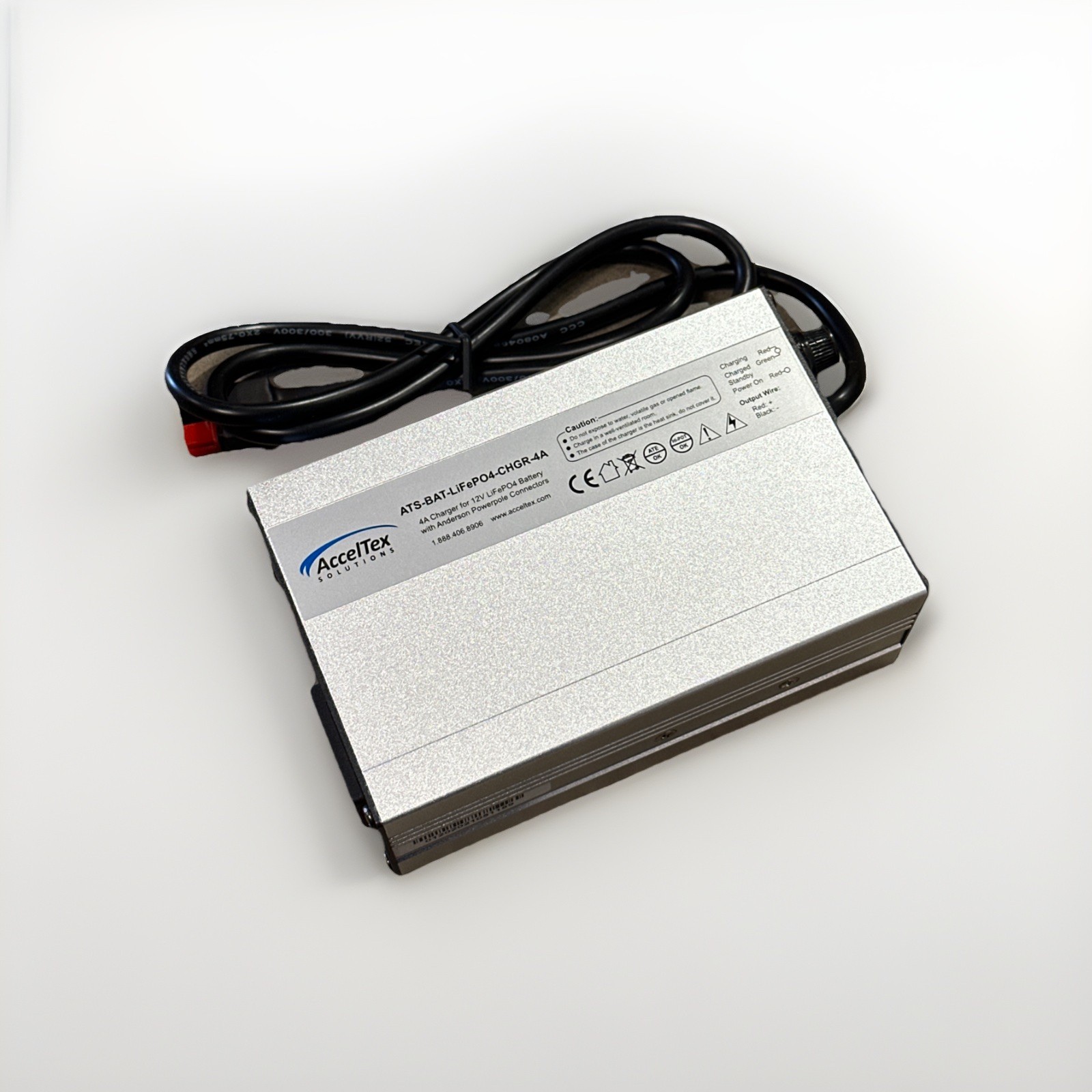 🔴 AccelTex ATS-BAT-LiFePO4-CHGR-4A 12V LiFePO₄ Battery Charger – NEW‼️