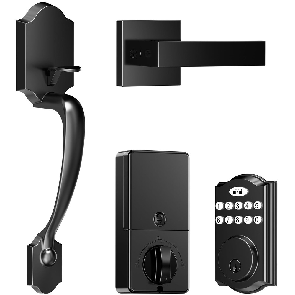 Keyless Entry Door Lock Deadbolt with Handle Set, Smart Locks for Front Door,...